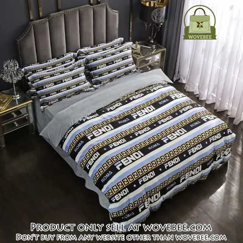 Fendi roma luxury brand premium bedding set bedspread duvet cover set home decor wvb4822912